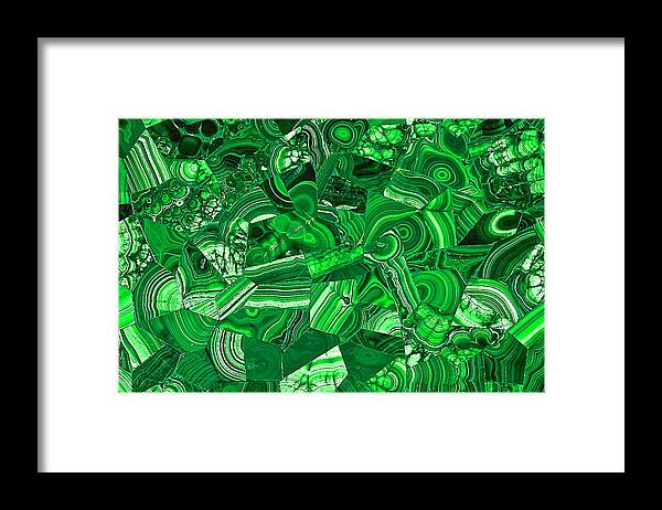Rock Framed Print featuring the photograph Vibrant Green Malachite Bits and Bobs by Debra Amerson