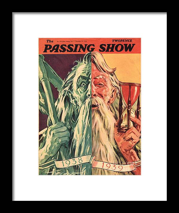 New Framed Print featuring the drawing 1930s,uk,the Passing Show,magazine Cover #32 by The Advertising Archives