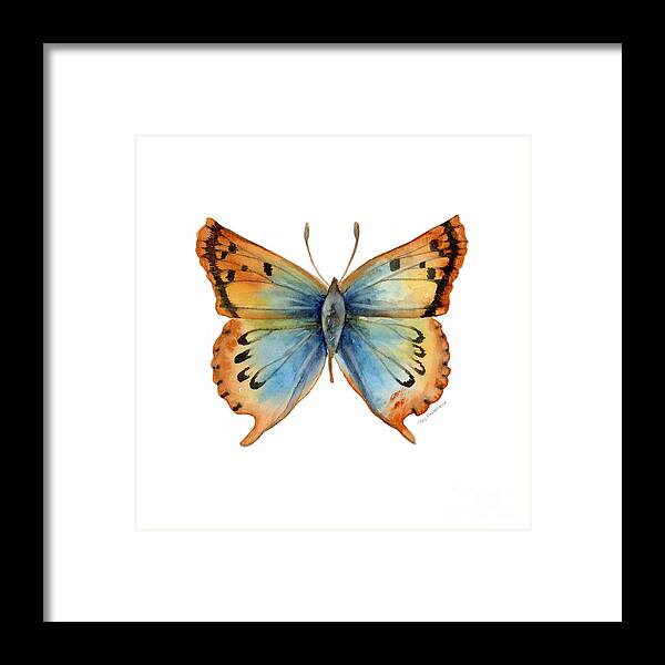 Opal Framed Print featuring the painting 33 Opal Copper Butterfly by Amy Kirkpatrick