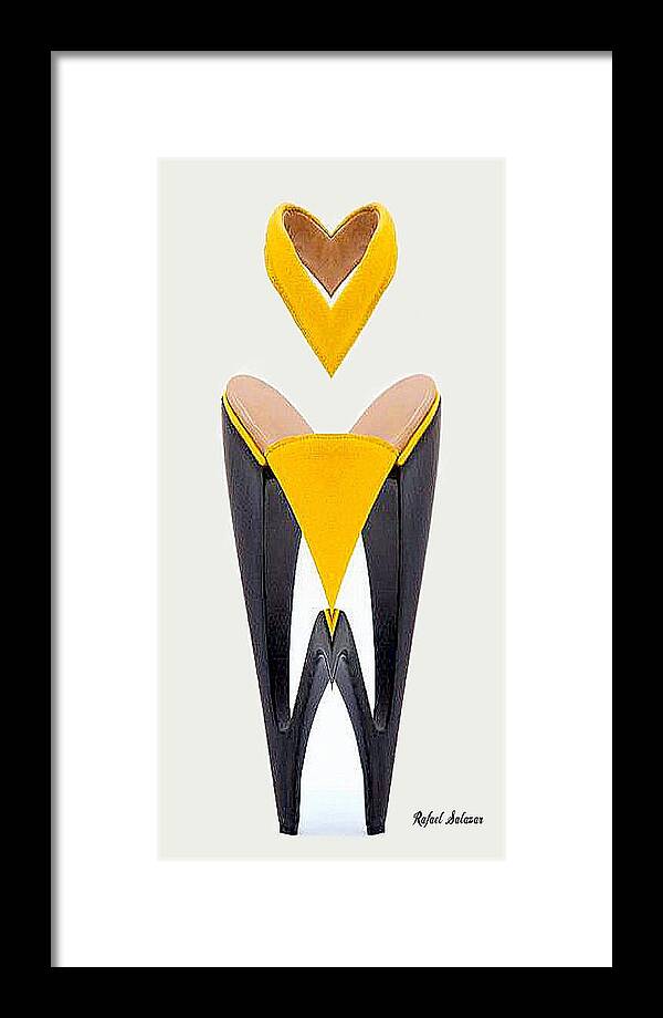 Conceptual Framed Print featuring the digital art Shoe Love #35 by Rafael Salazar