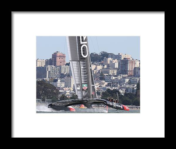 Oracle Framed Print featuring the photograph 34th America's Cup Defender by Steven Lapkin