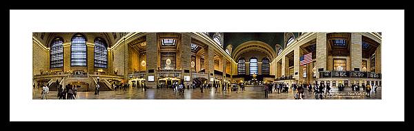Panoramic Framed Print featuring the photograph 360 Panorama of Grand Central Terminal by David Smith