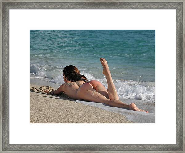 3771 Nude Island Girl Framed Print by Chris Maher