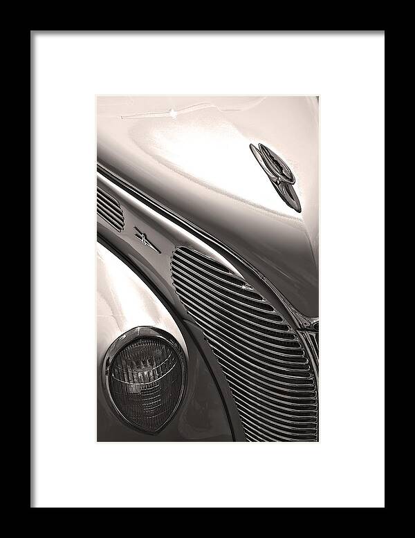 1940's Framed Print featuring the photograph 38 Ford Deluxe Sepia by John Bartosik