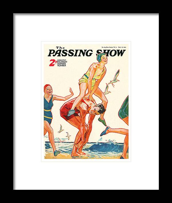 Magazine Cover Framed Print featuring the drawing 1930s Uk The Passing Show Magazine Cover #4 by The Advertising Archives