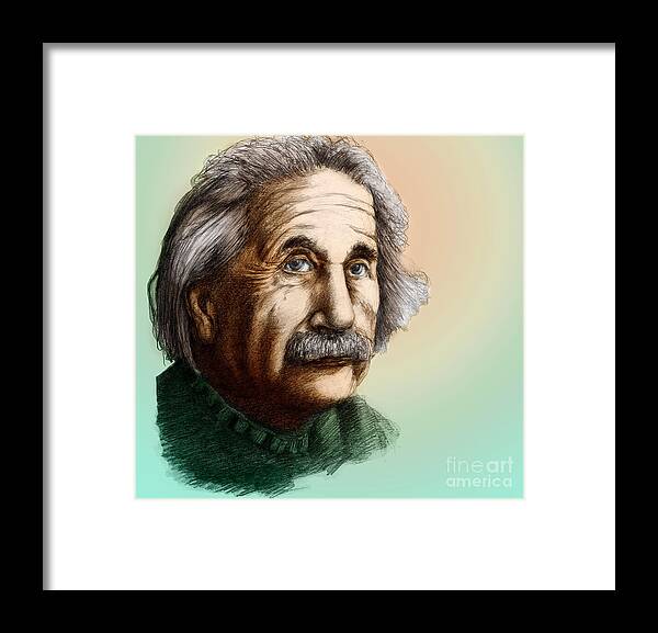 Science Framed Print featuring the photograph Albert Einstein, German-american by Spencer Sutton