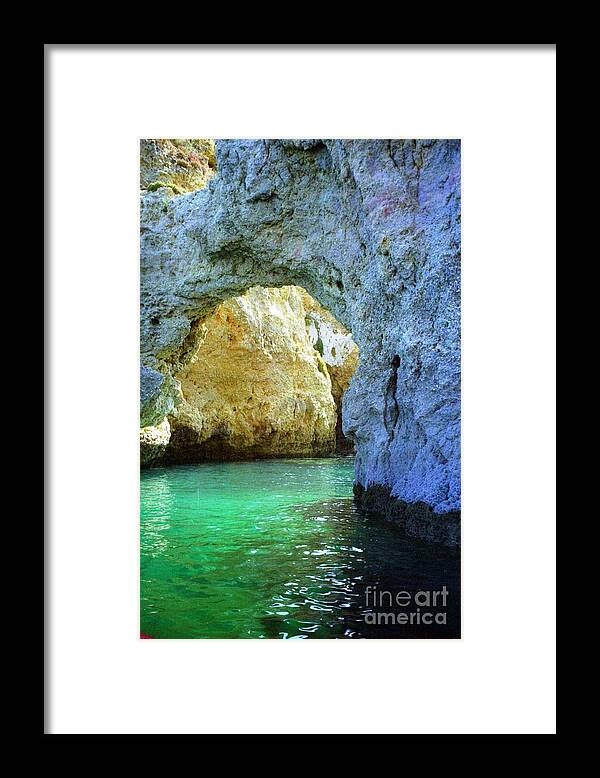 Portugal Framed Print featuring the photograph Algarve Water Cave #4 by Ted Pollard