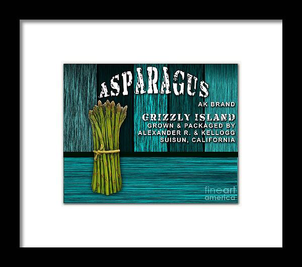 Asparagus Art Mixed Media Mixed Media Framed Print featuring the mixed media Asparagus Farm #4 by Marvin Blaine