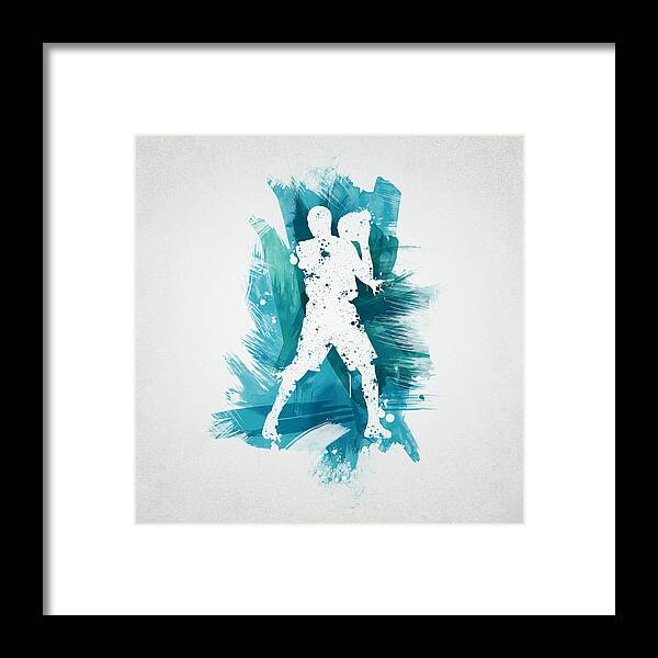 Abstract Framed Print featuring the digital art Basketball Player #3 by Aged Pixel