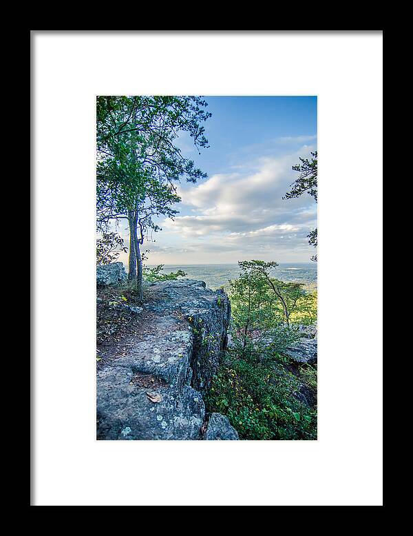 Aerial Framed Print featuring the photograph Beautiful Aerial Landscape Views From Crowders Mountain Near Gas #4 by Alex Grichenko