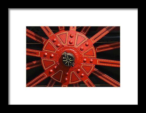 Tractor Framed Print featuring the photograph Big Red Wheel - 137 by Paul W Faust - Impressions of Light