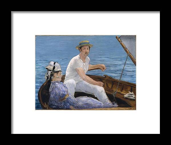 Edouard Manet Framed Print featuring the painting Boating #4 by Celestial Images