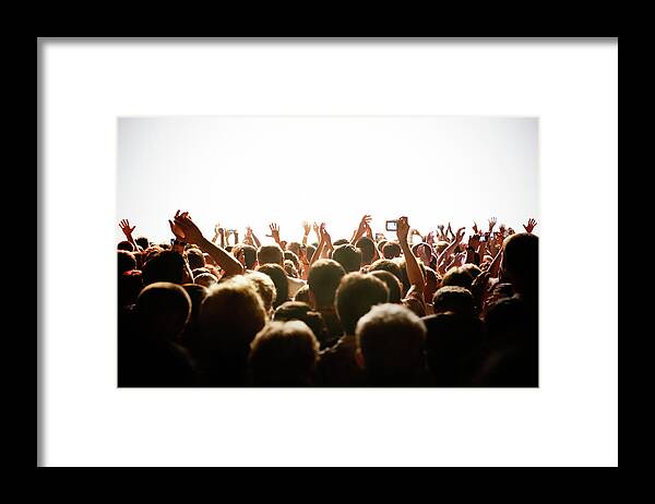 Rock Music Framed Print featuring the photograph Concert Crowd #4 by Alenpopov