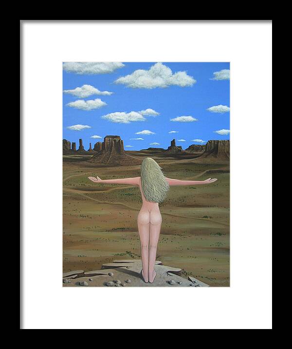 Mountains Framed Print featuring the painting Freedom by Lance Headlee