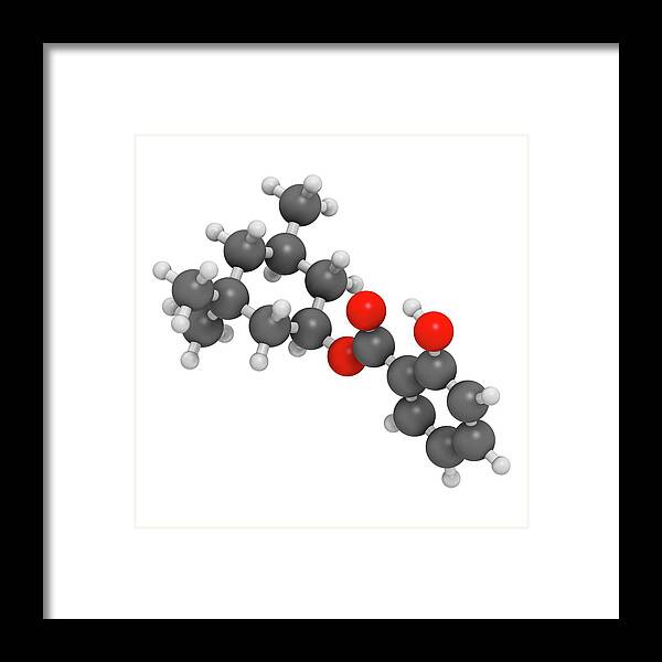 Homosalate Framed Print featuring the photograph Homosalate Sunscreen Molecule #4 by Molekuul