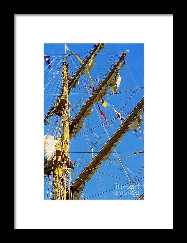 Tall Ship Photos Framed Print featuring the photograph I Thought I Saw Three Sailing Ships Three Sailing Ships Early In The Morn N #4 by Michael Hoard