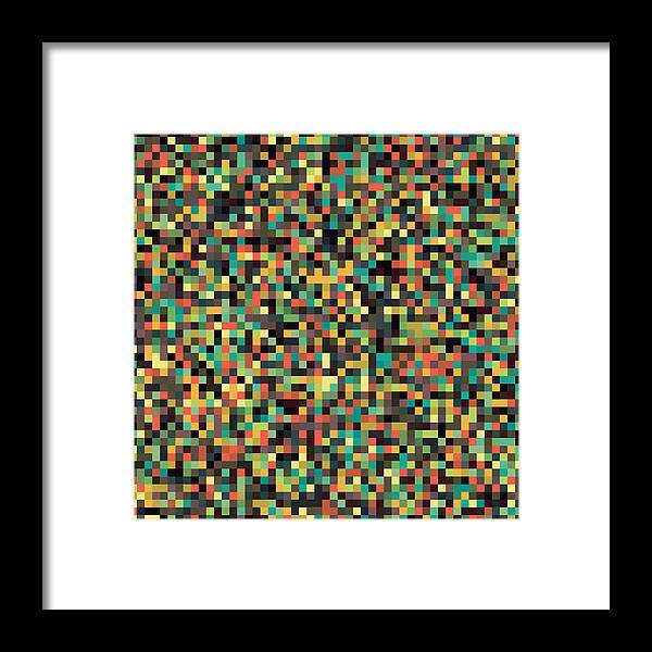 Abstract Framed Print featuring the digital art Retro Pixel Art #4 by Mike Taylor