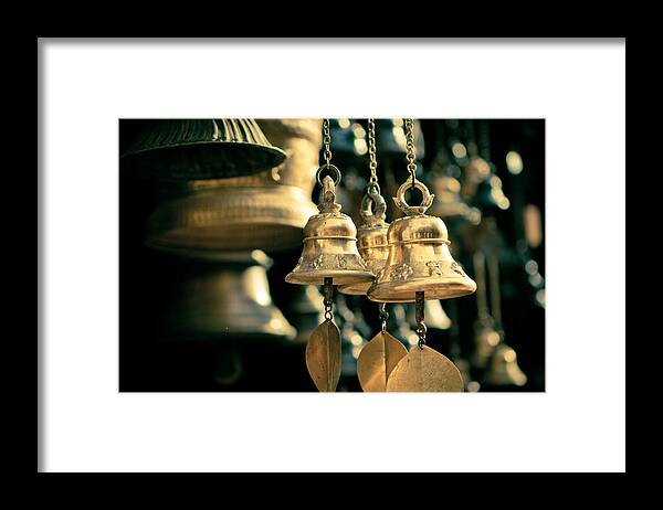 Nepal Framed Print featuring the photograph Sacrificial bells #4 by Raimond Klavins