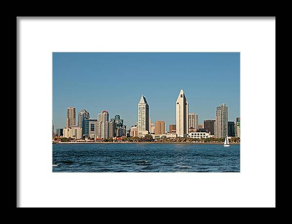 Tranquility Framed Print featuring the photograph San Diego Skyline #4 by Mitch Diamond