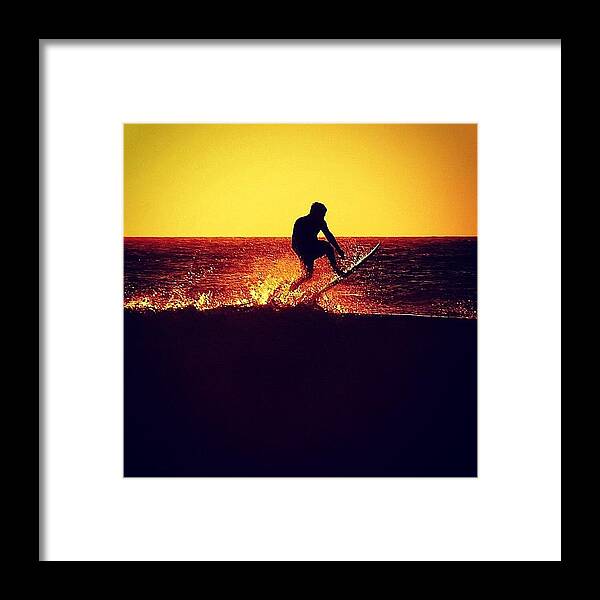 Southern California Framed Print featuring the photograph Surfer Silhouette by Hal Bowles