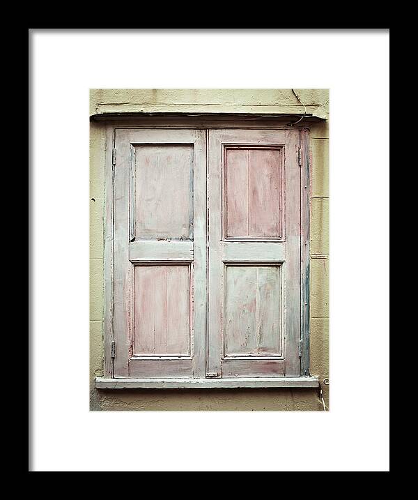 Background Framed Print featuring the photograph Shutters #4 by Tom Gowanlock