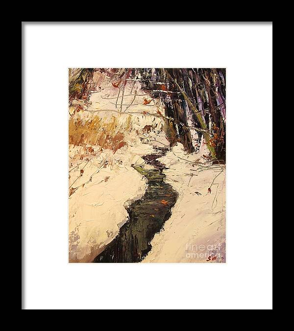 Sean Wu Framed Print featuring the painting Snow #4 by Sean Wu