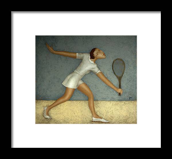 Tennis Framed Print featuring the painting Tennis #4 by Nicolay Reznichenko