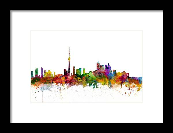 Toronto Framed Print featuring the digital art Toronto Canada Skyline by Michael Tompsett