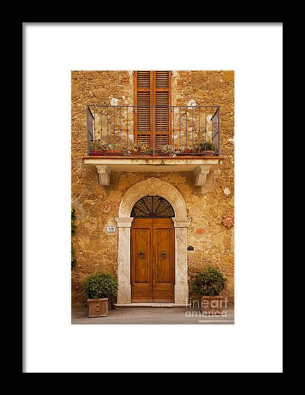 Arch Framed Print featuring the photograph Tuscan Door #4 by Brian Jannsen