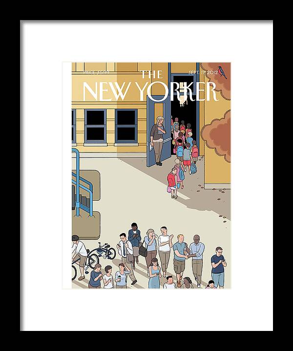 School Framed Print featuring the painting Back to School by Chris Ware