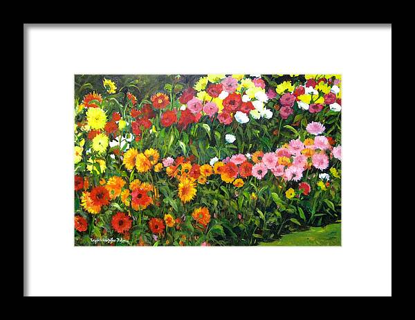 Flowers Framed Print featuring the painting Floral Garden by Ingrid Dohm