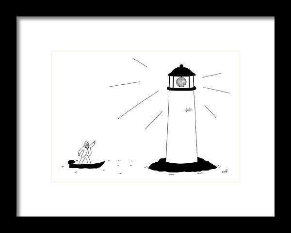 Lighthouse Framed Print featuring the drawing New Yorker September 19th, 2016 by Seth Fleishman