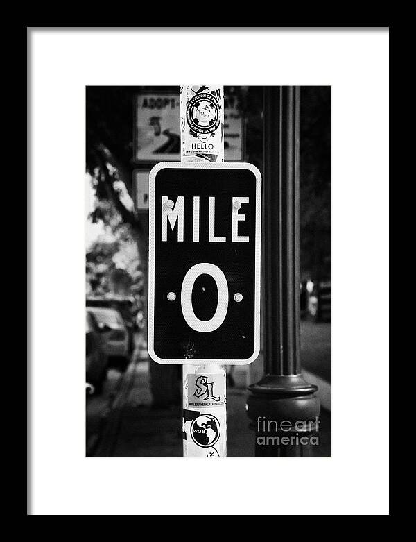 Route Framed Print featuring the photograph Us Route 1 Mile Marker 0 Start Of The Highway Key West Florida Usa #4 by Joe Fox