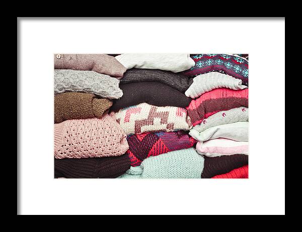 Autumn Framed Print featuring the photograph Wool jumpers #4 by Tom Gowanlock