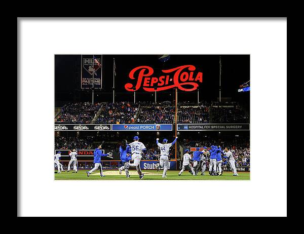 American League Baseball Framed Print featuring the photograph World Series - Kansas City Royals V New by Al Bello