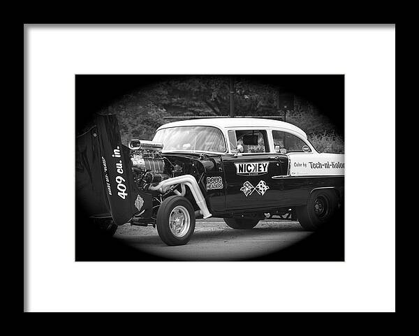 Black And White Framed Print featuring the photograph 409 Cu Inches Black and White by Thomas Woolworth