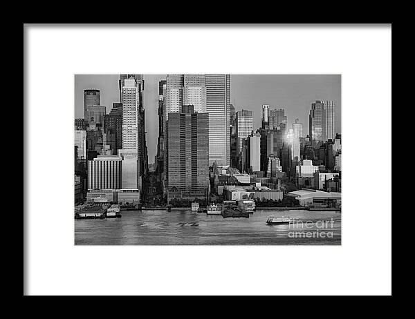 42 Nd Street Framed Print featuring the photograph 42nd Street Times Square BW by Susan Candelario