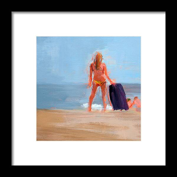 Beach Framed Print featuring the painting Untitled #369 by Chris N Rohrbach