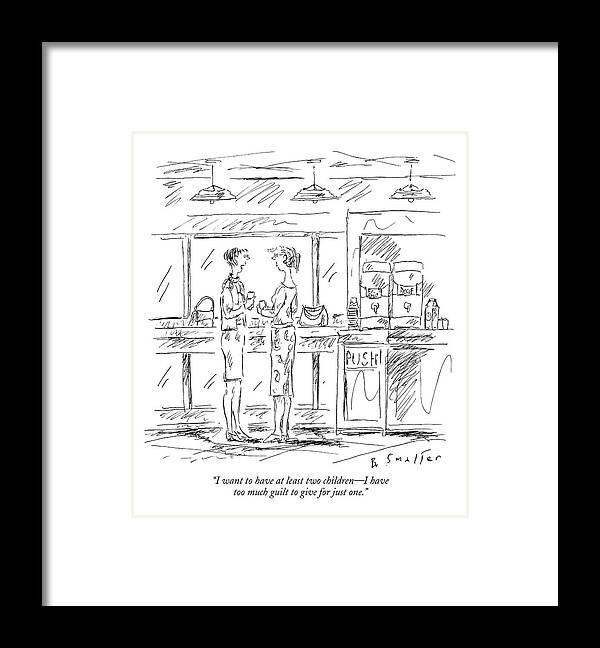 Relationships Family Motivation Problems Psychology

(one Woman Talking To Another.) 120963 Bsm Barbara Smaller Framed Print featuring the drawing I Want To Have At Least Two Children - by Barbara Smaller