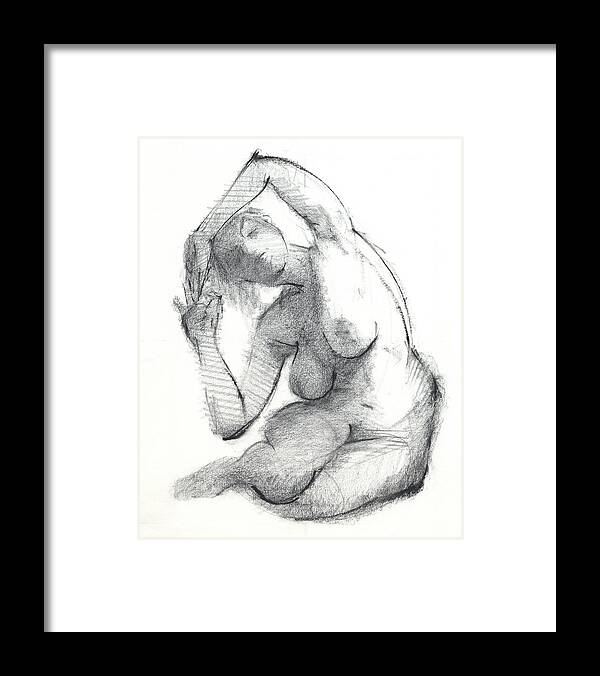 Drawing Framed Print featuring the drawing Untitled #442 by Chris N Rohrbach
