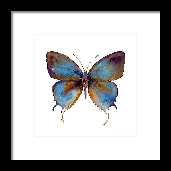 Manto Framed Print featuring the painting 48 Manto Hypoleuca Butterfly by Amy Kirkpatrick
