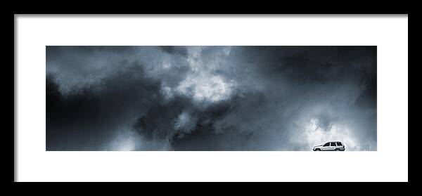 4x4 Framed Print featuring the photograph 4x4 Driving Into Stormy Weather by Christian Lagereek