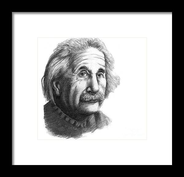 Science Framed Print featuring the photograph Albert Einstein, German-american #5 by Spencer Sutton