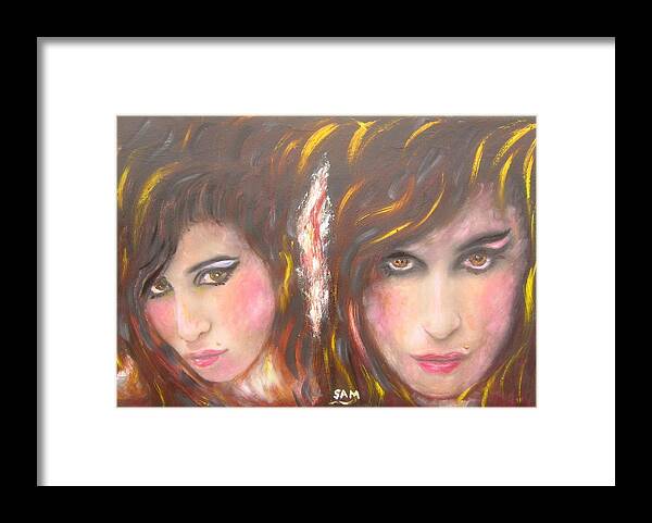 Amy Framed Print featuring the painting Amy Winehouse #4 by Sam Shaker