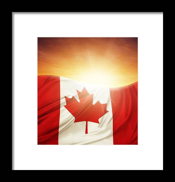 Flag Framed Print featuring the photograph Canadian flag #5 by Les Cunliffe