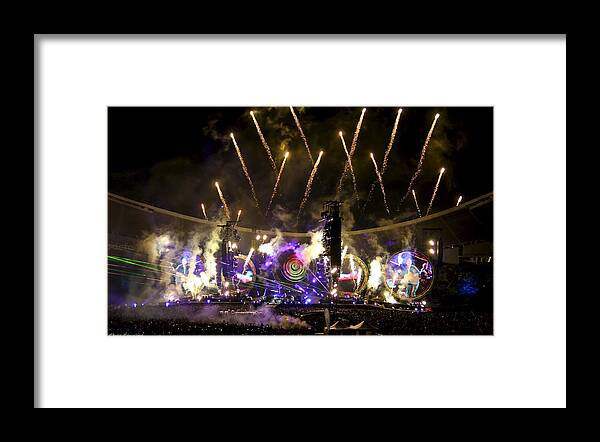 Coldplay Framed Print featuring the photograph Coldplay - Sydney 2012 #6 by Chris Cousins