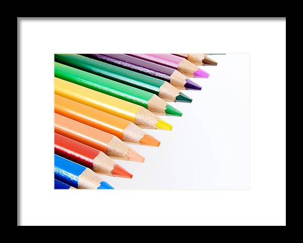 Preschool Framed Print featuring the photograph Crayons #5 by Chevy Fleet