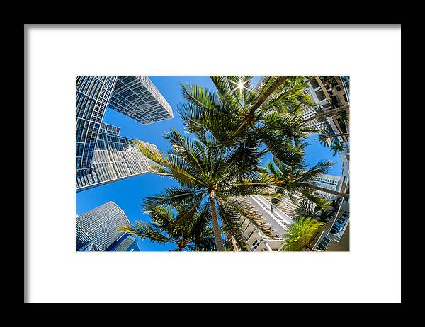 Architecture Framed Print featuring the photograph Downtown Miami Brickell Fisheye by Raul Rodriguez