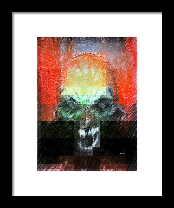 Halloween Framed Print featuring the digital art Halloween Mask #5 by Rafael Salazar