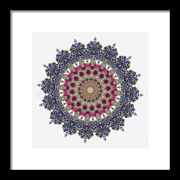 Abstract Framed Print featuring the photograph Kaleidoscope Colorful Jeweled Rhinestones #5 by Amy Cicconi